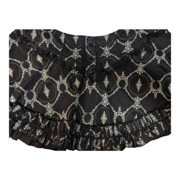 Lip Service black ruffle lace mini skirt plus size 2 tiered punk gothic - Picture 7 of 11